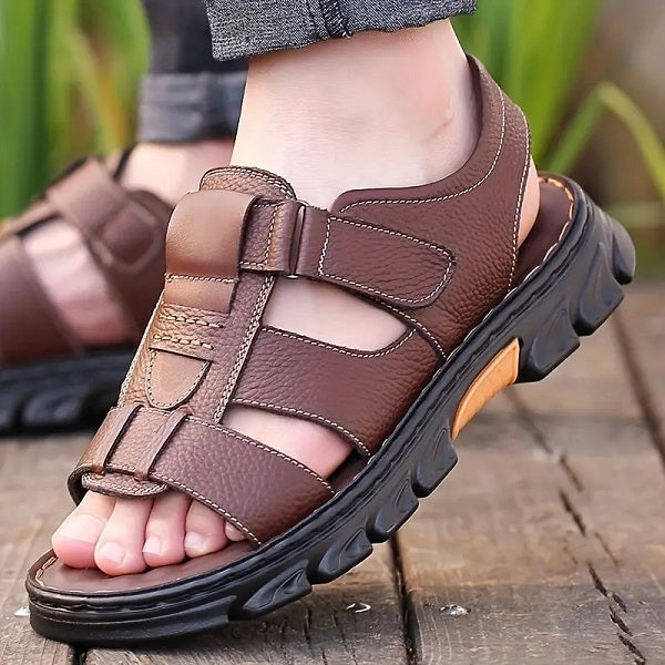 Sandalias en cuero genuino