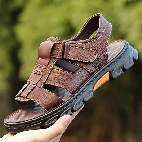 Sandalias en cuero genuino