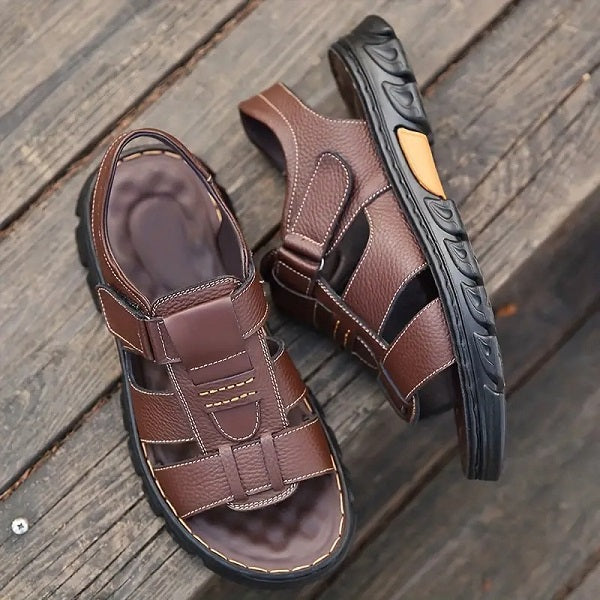 Sandalias en cuero genuino