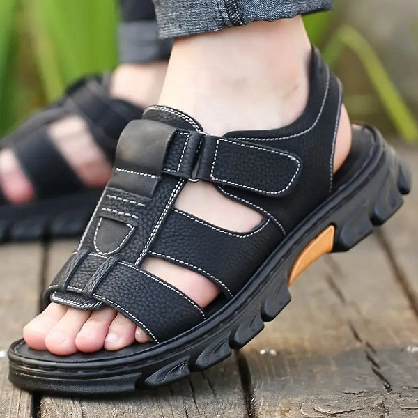 Sandalias en cuero genuino